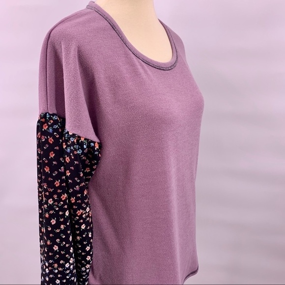 Twenty Second Mixed Material Baloon Sleeve Top Med - Picture 2 of 8